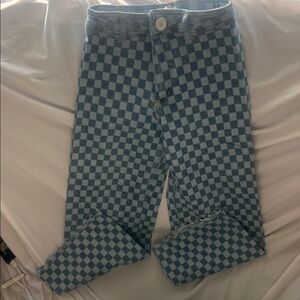 Checkered Zara Blue Jeans